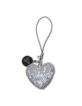 Rhinestone Heart Charm | White