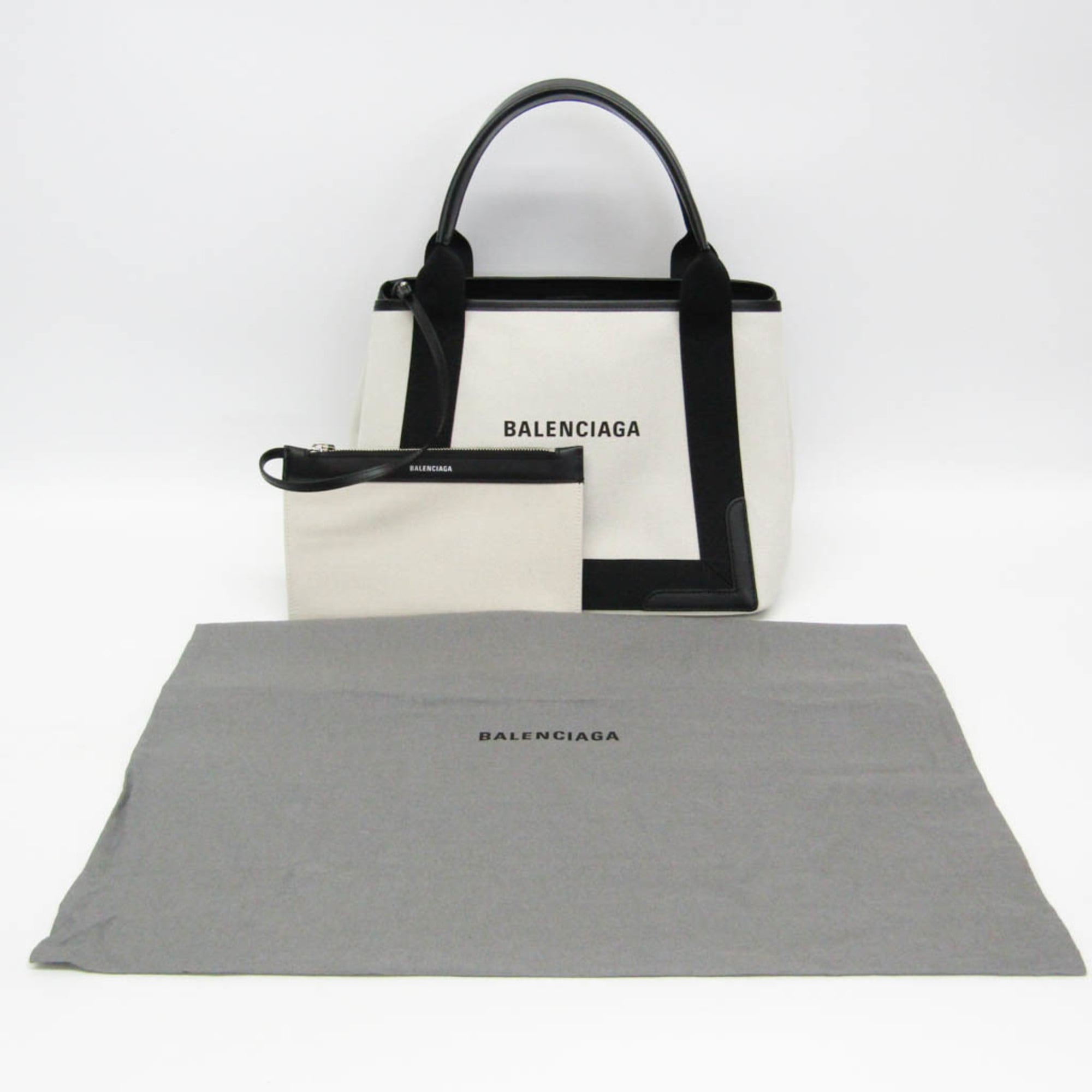 Balenciaga Navy Cabas S · Canvas & Leather