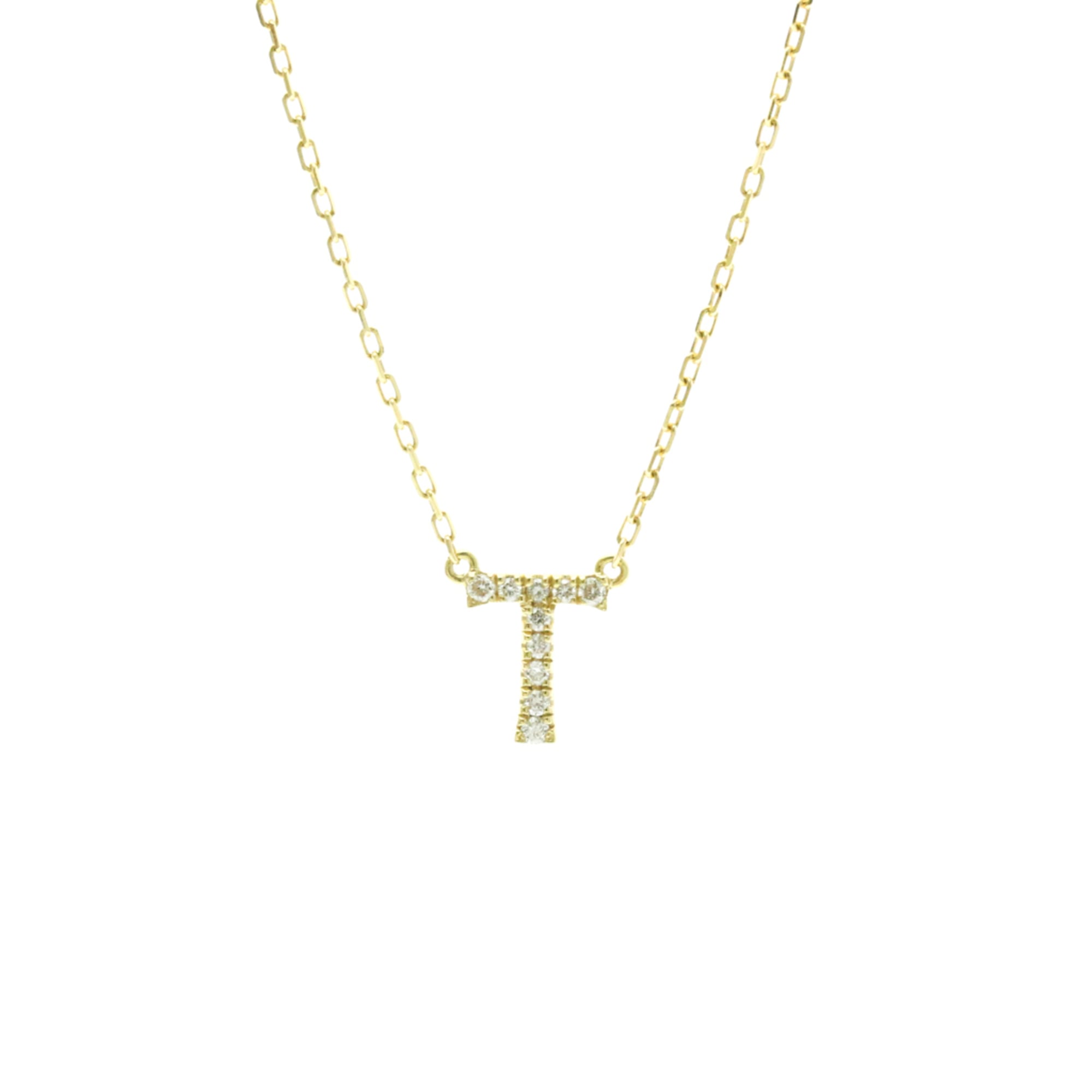 AHKAH Initial · T Diamond · 18K Yellow Gold