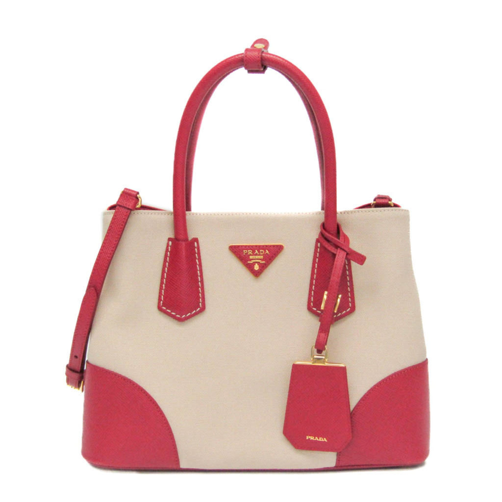 Prada Canvas & Leather Shoulder Bag