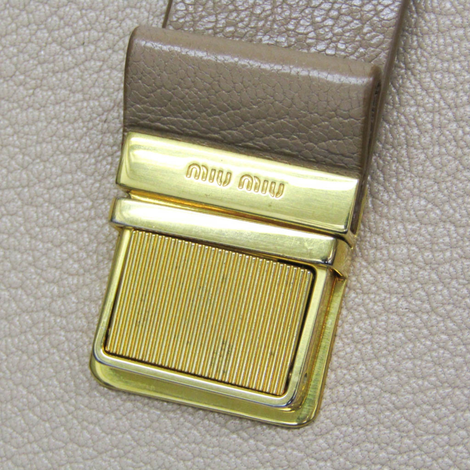 Miu Miu Madras · Leather Shoulder Bag