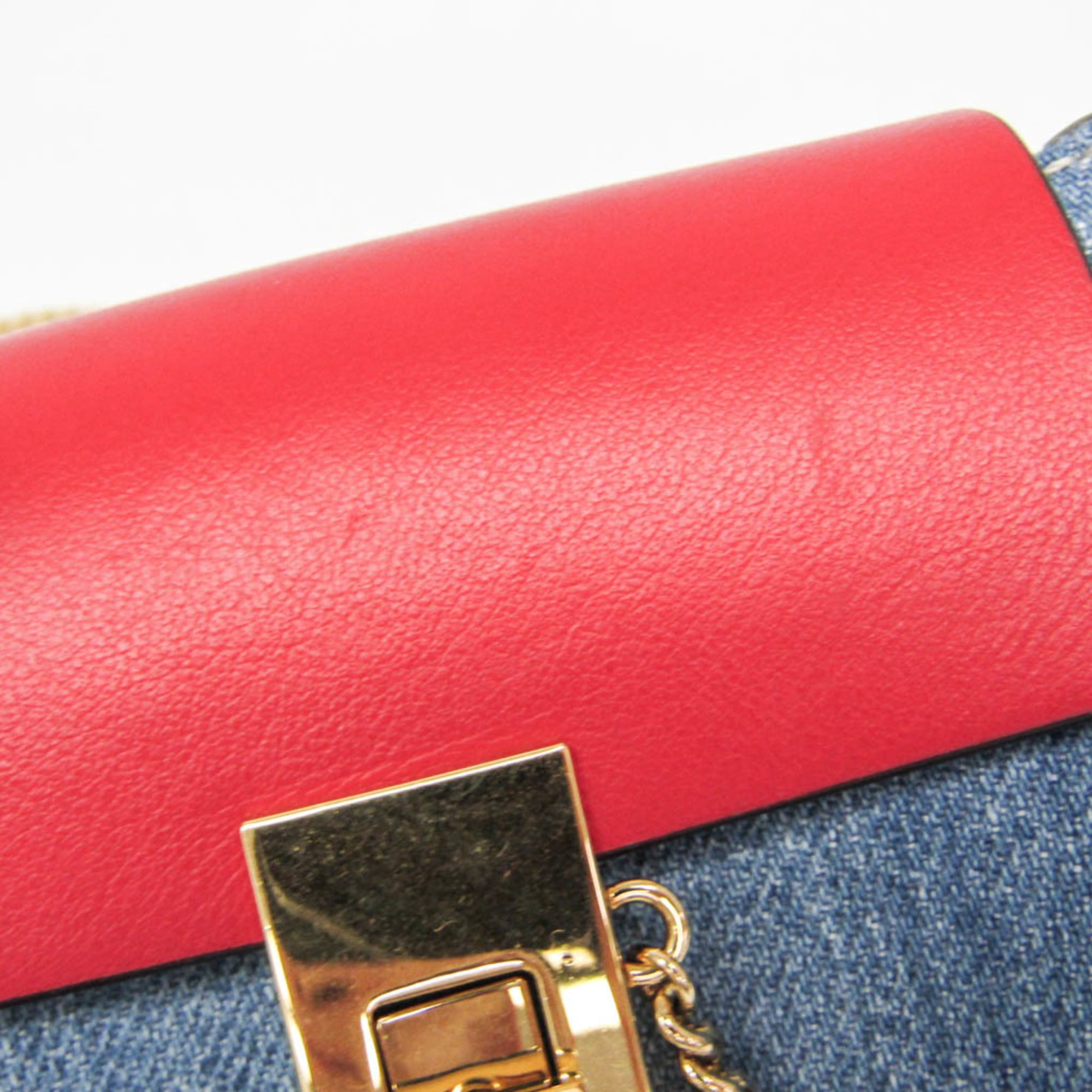 Chloé Drew Mini · Denim Crossbody
