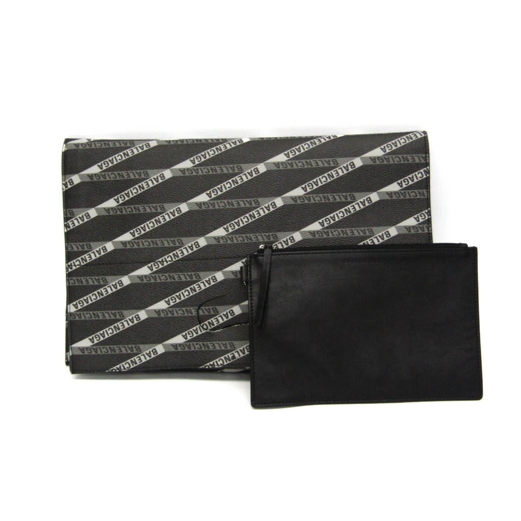 Balenciaga Logo Print · Leather Clutch