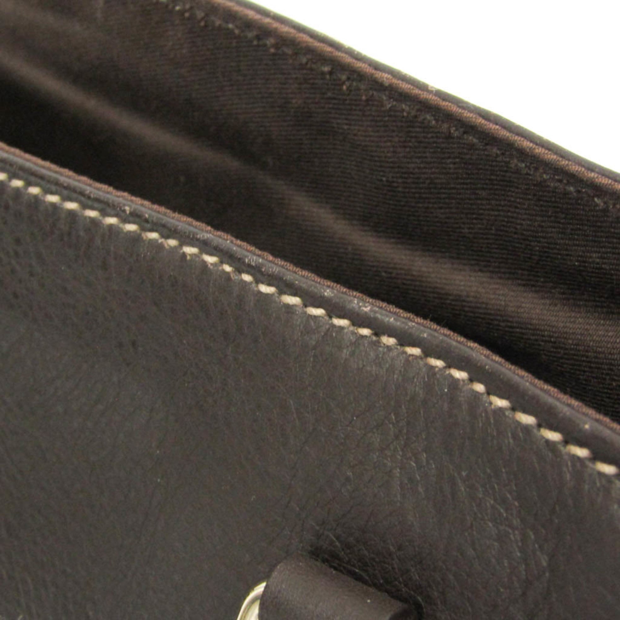 Gucci GG Canvas · Leather Handbag