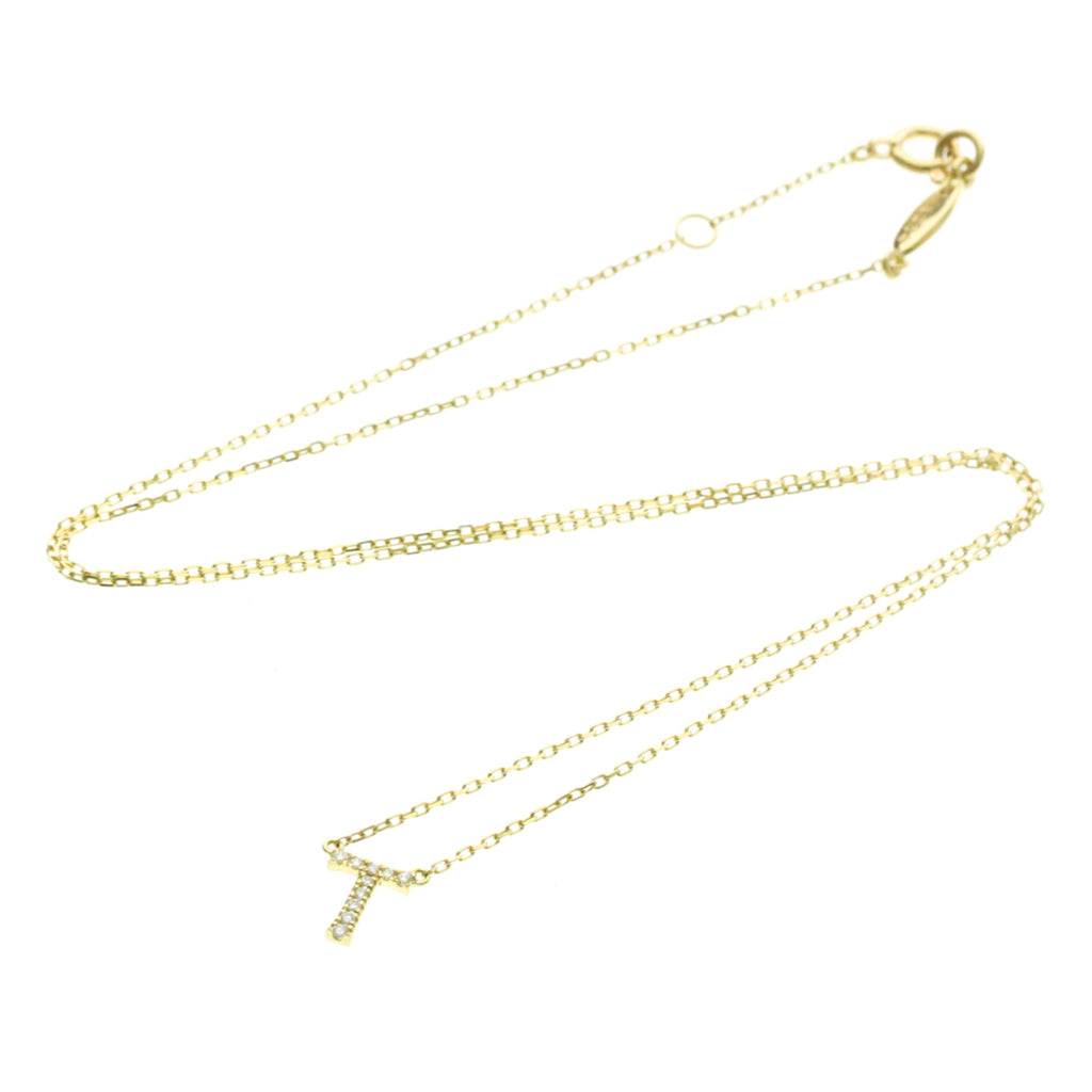 AHKAH Initial · T Diamond · 18K Yellow Gold