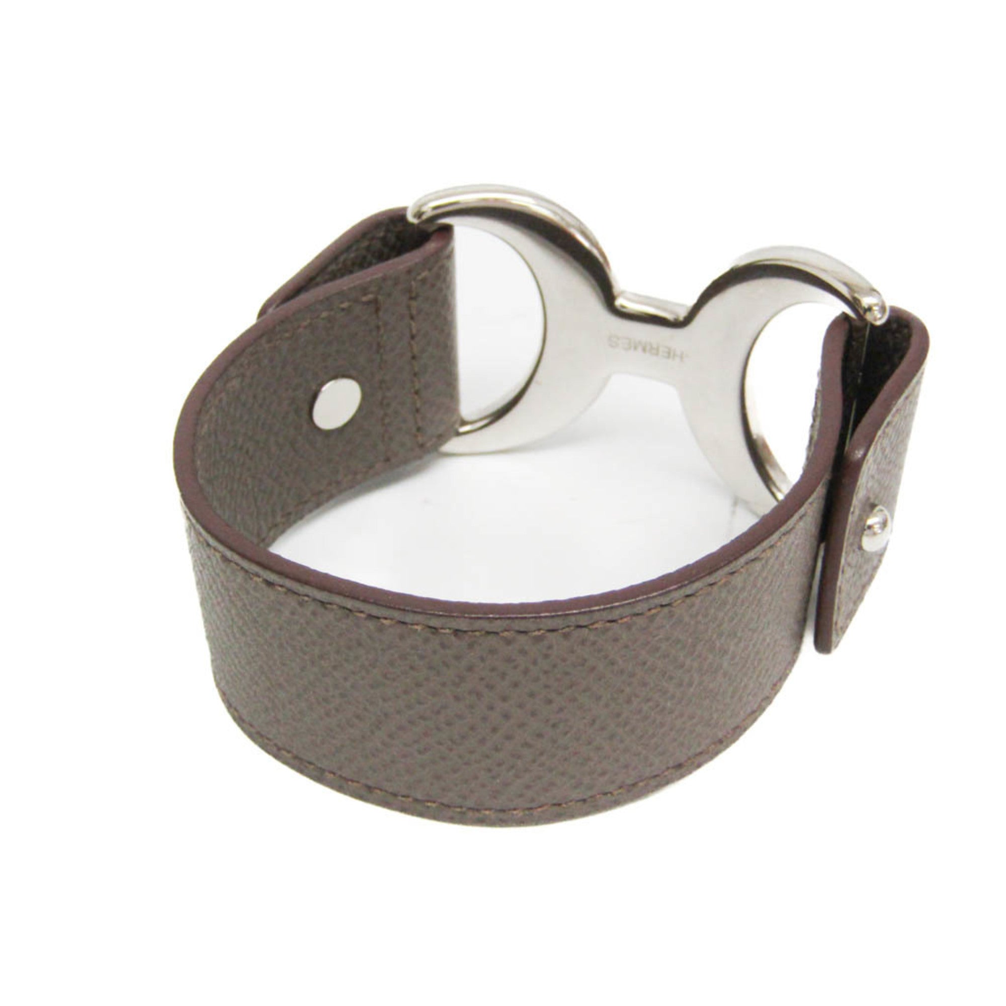 Hermès Pavane · Étoupe Leather Bangle