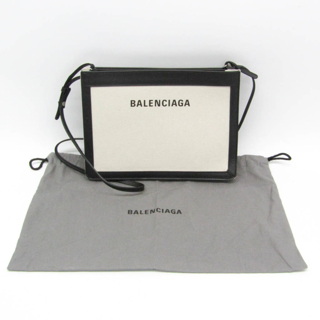 Balenciaga Navy Pochette · Canvas & Leather