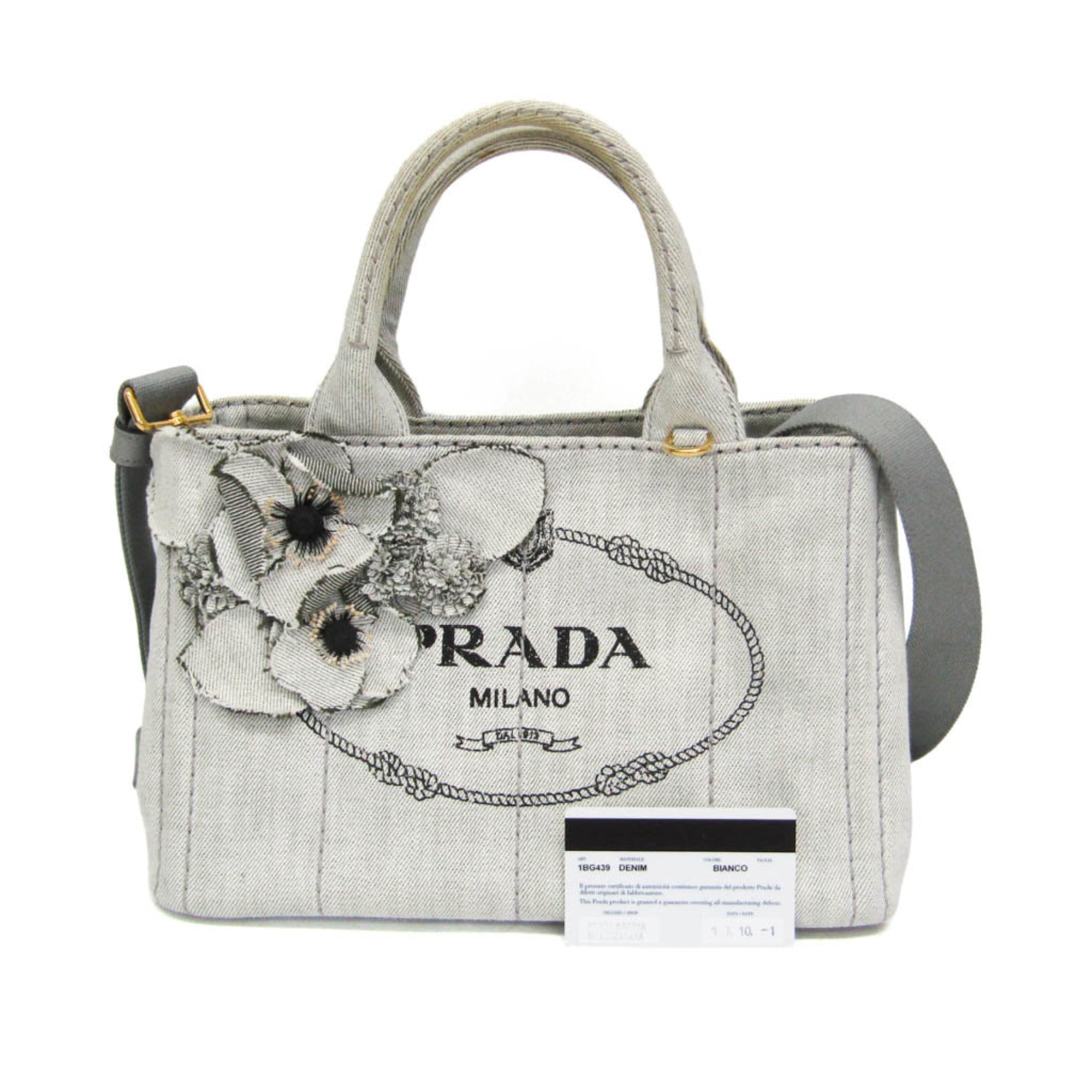Prada Canapa · Denim · Flower Corsage