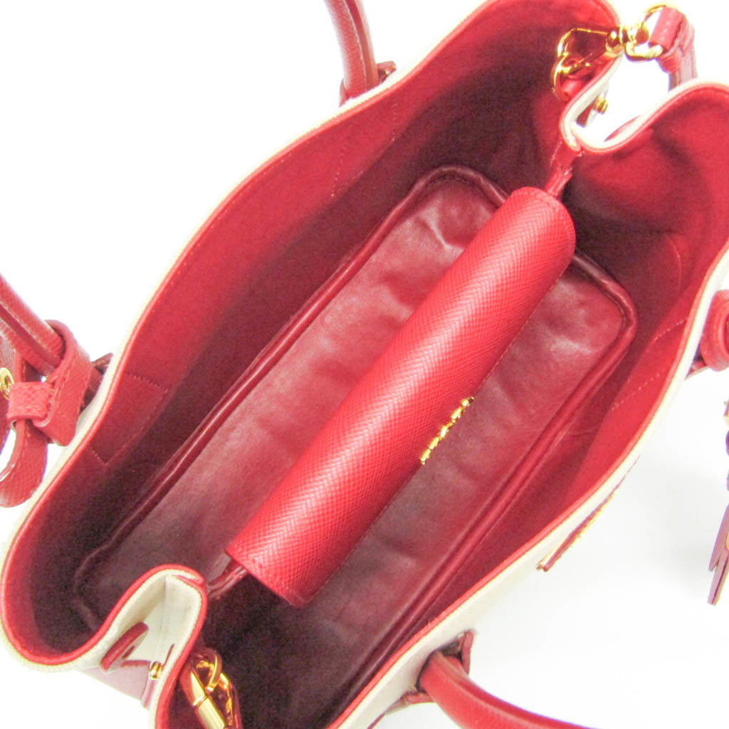 Prada Canvas & Leather Shoulder Bag