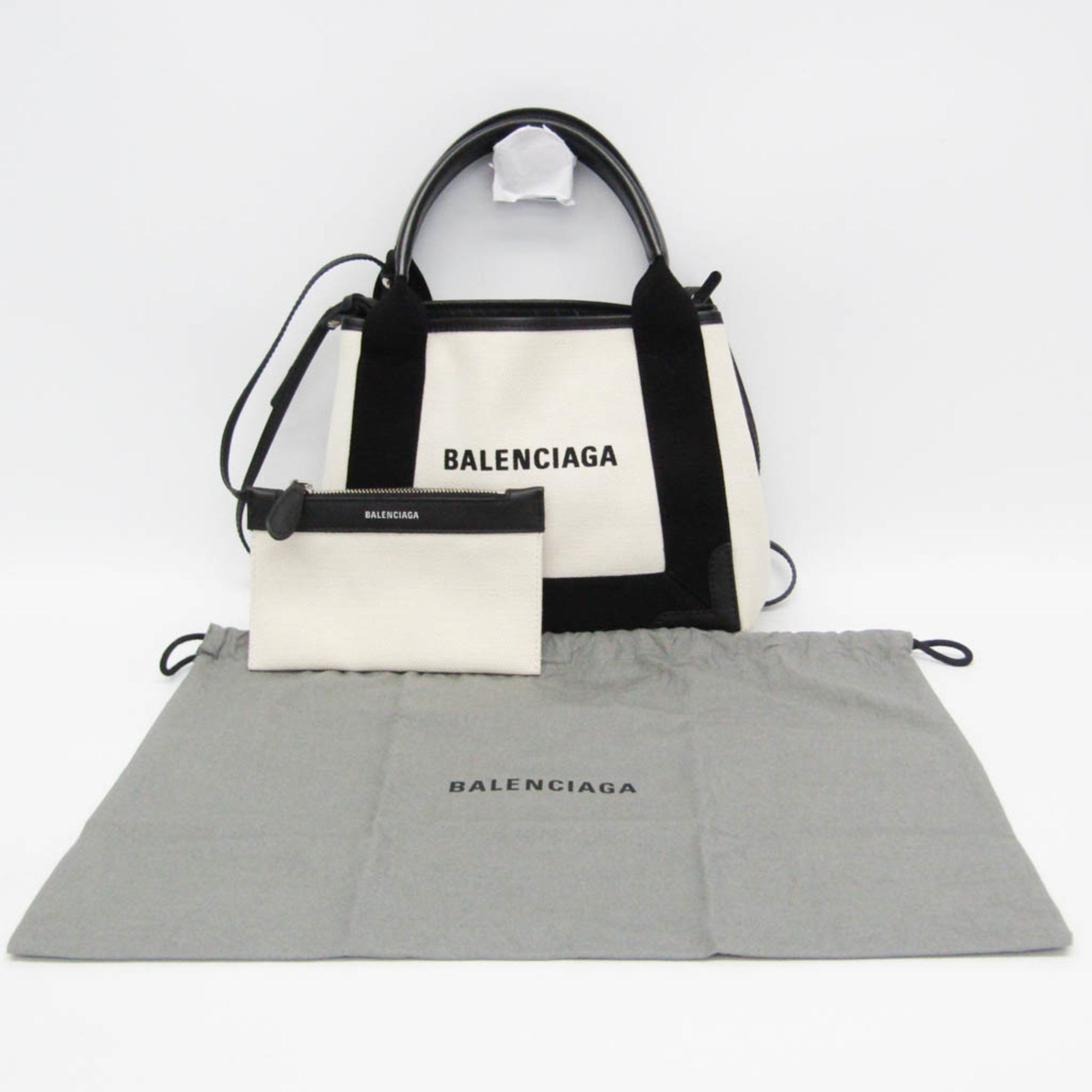 Balenciaga Navy Cabas XS · Canvas & Leather