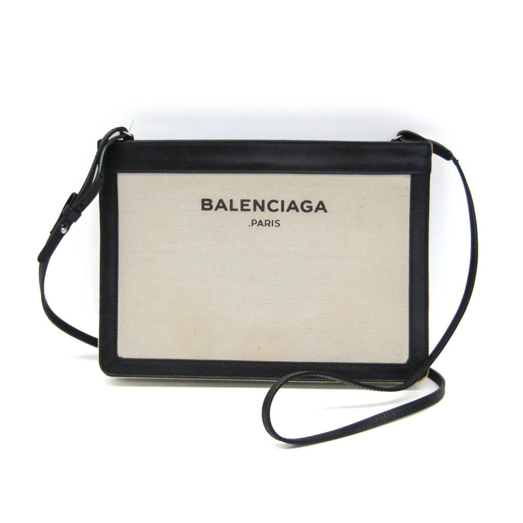 Balenciaga Navy Pochette · Canvas & Leather