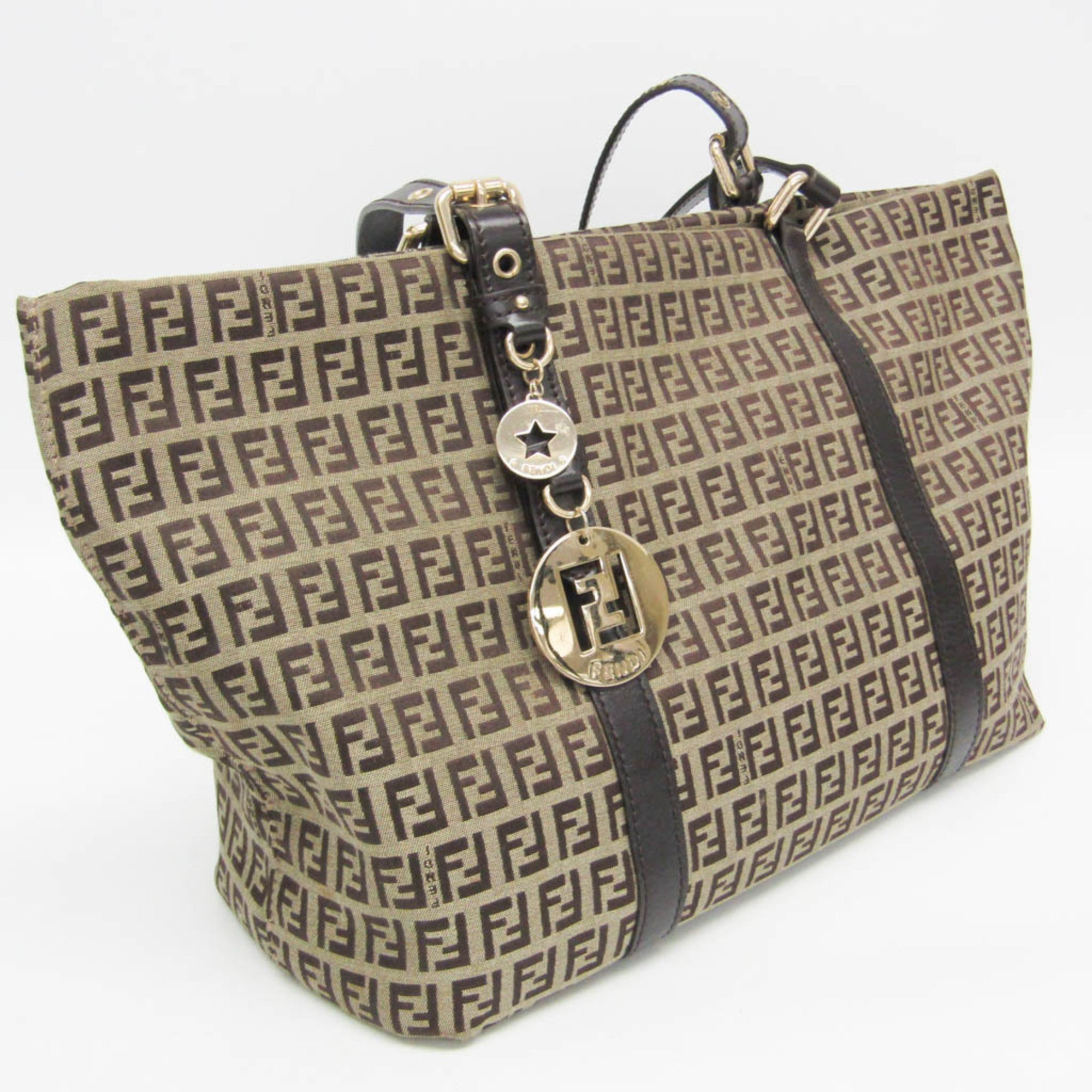 Fendi Zucchino · Canvas & Leather Tote