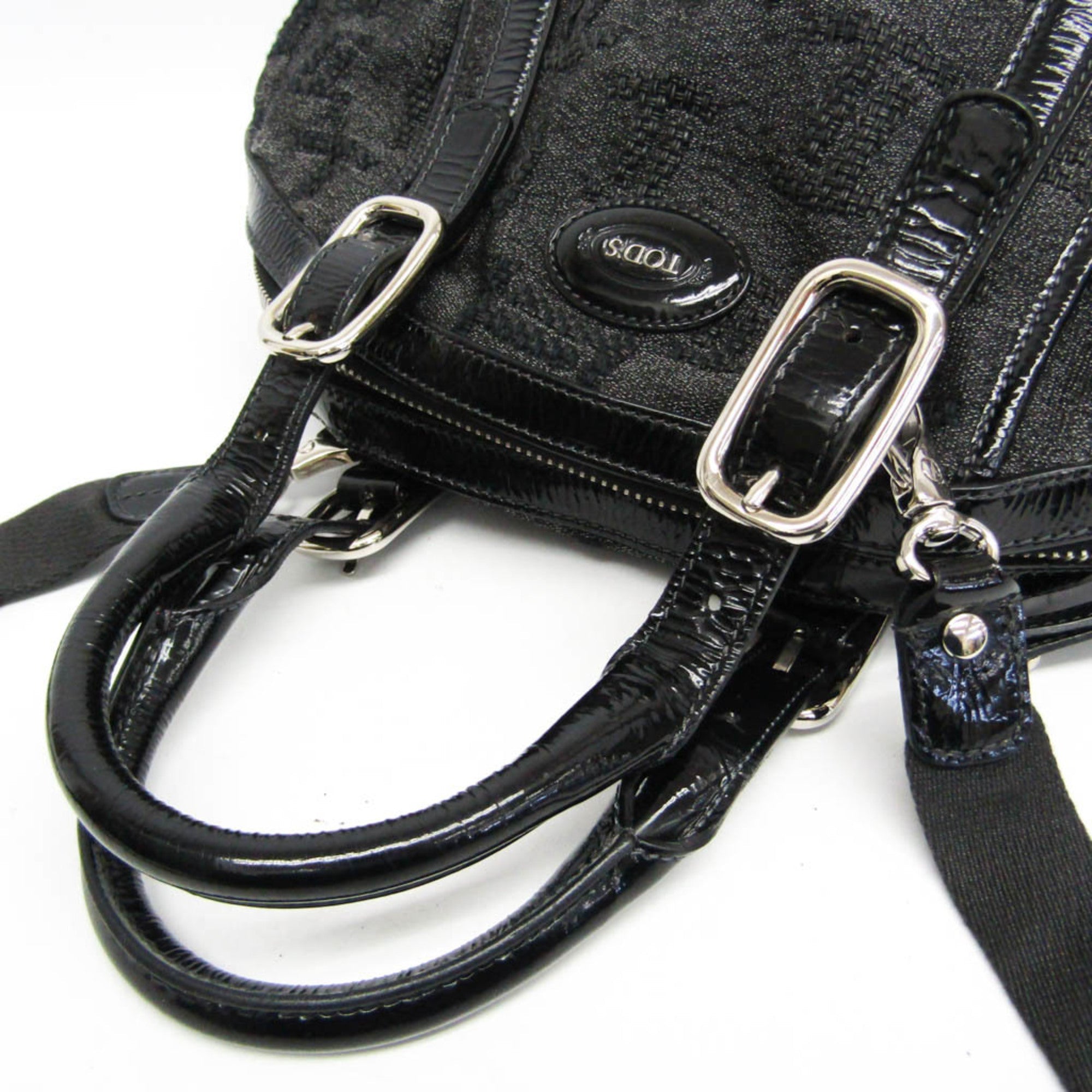 Tod's Small Boston · Canvas & Patent Leather
