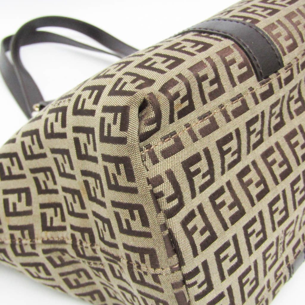 Fendi Zucchino · Canvas & Leather Tote
