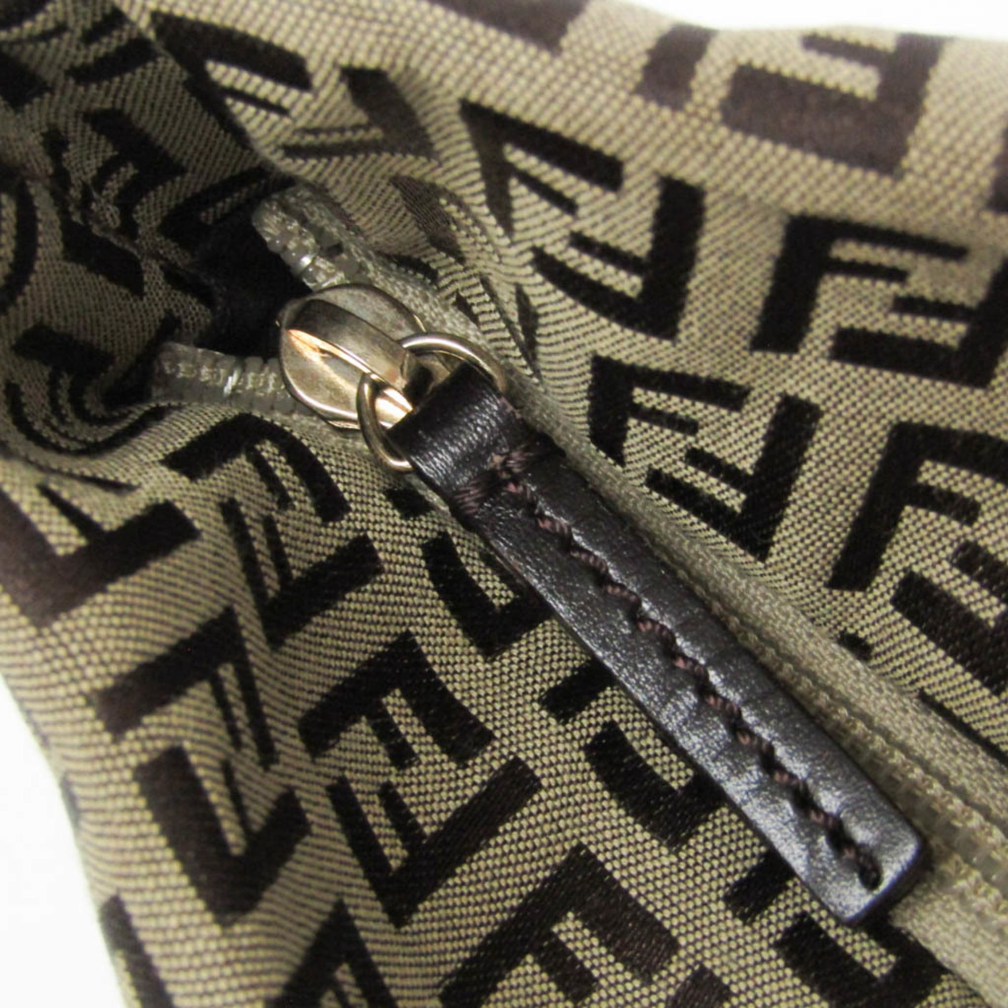 Fendi Zucchino · Canvas & Leather Tote
