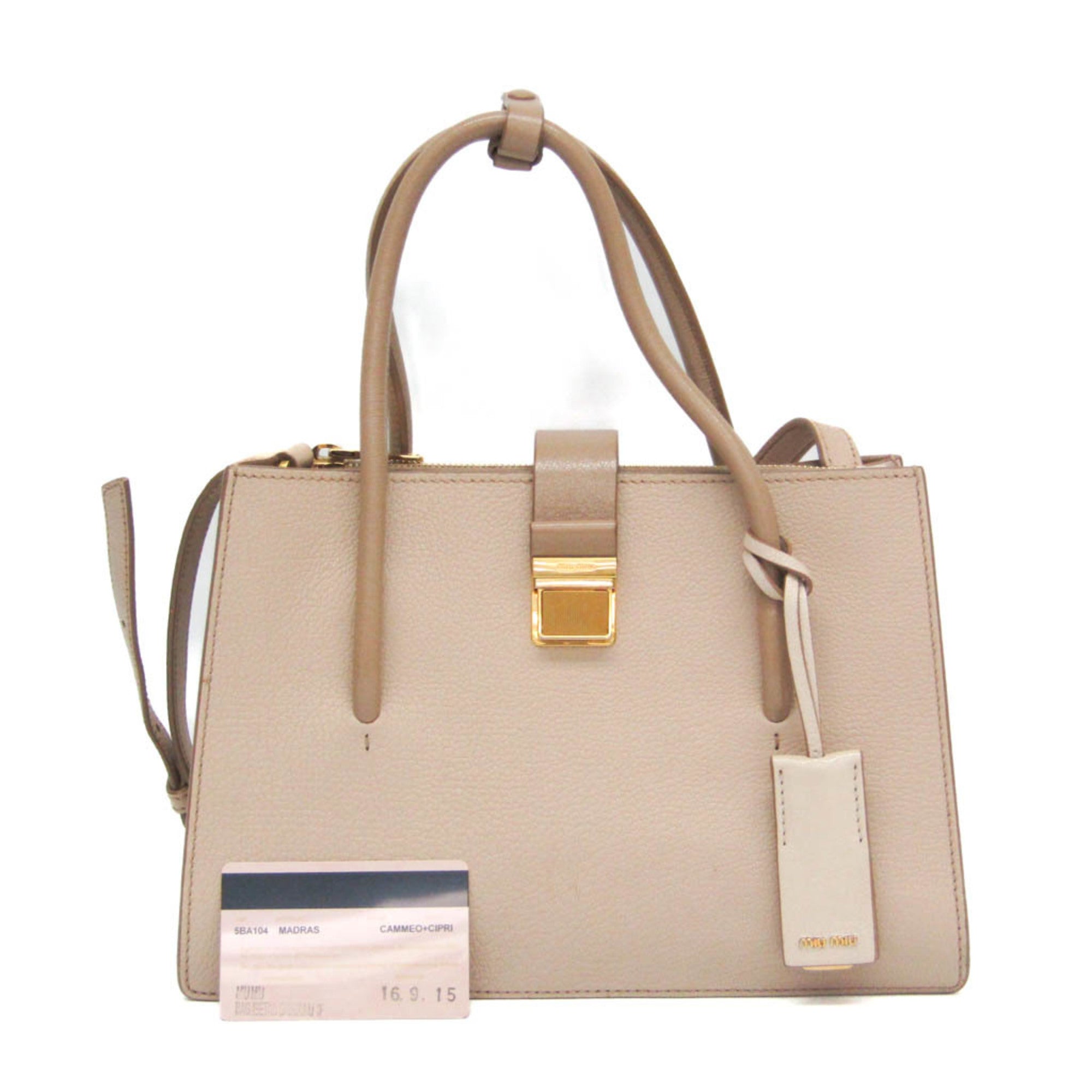 Miu Miu Madras · Leather Shoulder Bag
