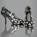 BALENCIAGA Black & White Morocco Leather Sandals Nicolas Ghesquiere 2008, Size 36.5