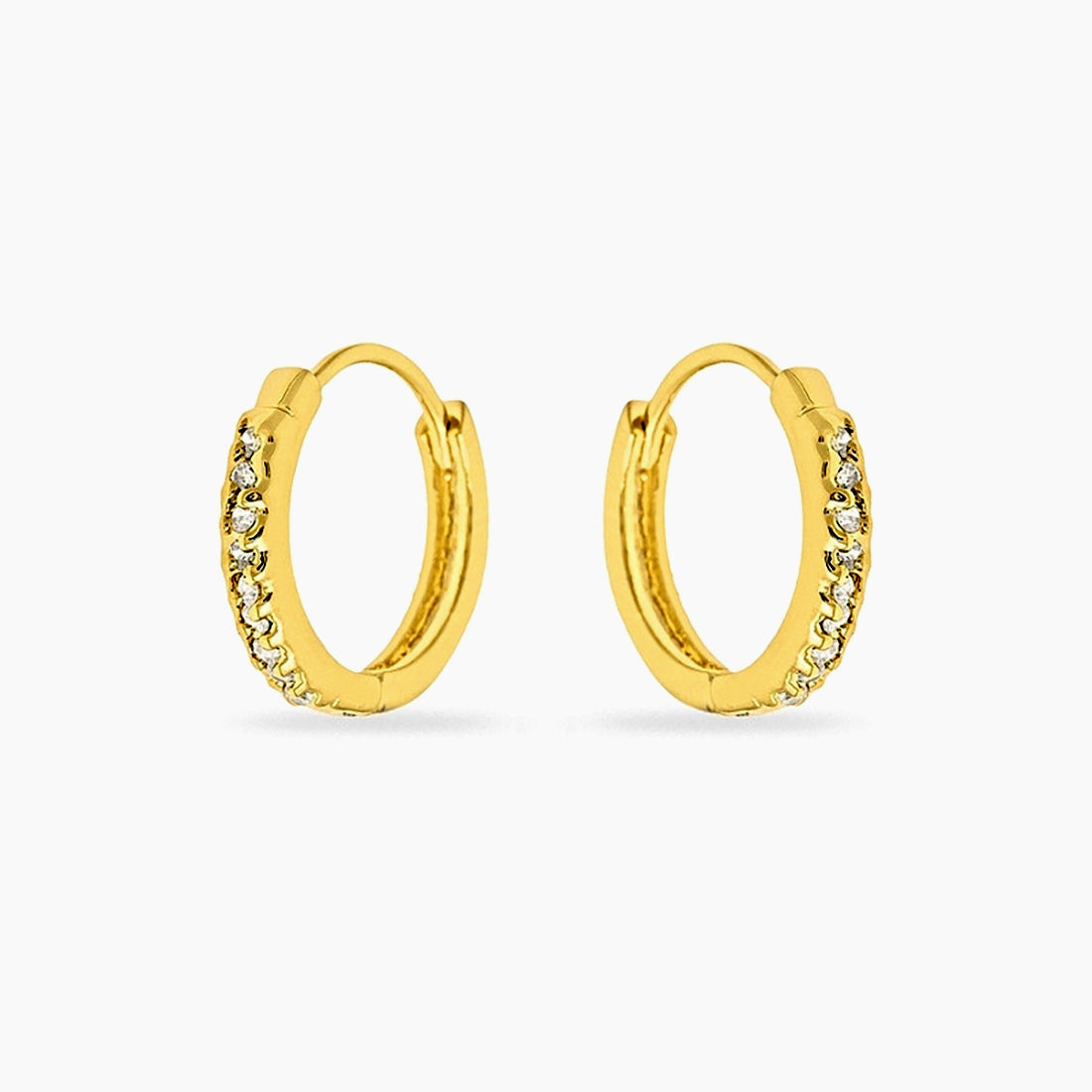 Missy 0.3ct CZ 14k Gold Mini Hoop Earrings
