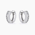 Ashlee 0.8ct CZ White Gold Rhodium Channel Set Hoop Earrings