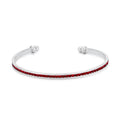 Bonnie 0.8ct Ruby Crystals With White Gold Rhodium Channel Set Cuff