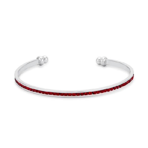 Bonnie 0.8ct Ruby Crystals With White Gold Rhodium Channel Set Cuff