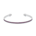 Bonnie 0.8ct Amethyst Crystals With White Gold Rhodium Channel Set Cuff