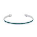 Bonnie 0.8ct Turquoise Crystals With White Gold Rhodium Channel Set Cuff