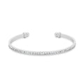 Bonnie 0.8ct Clear Crystals With White Gold Rhodium Channel Set Cuff