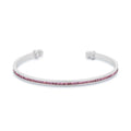 Bonnie 0.8ct Pink Crystals With White Gold Rhodium Channel Set Cuff