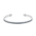 Bonnie 0.8ct Montana Blue Crystals With White Gold Rhodium Channel Set Cuff