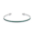 Bonnie 0.8ct Emerald Green Crystals With White Gold Rhodium Channel Set Cuff