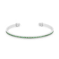 Bonnie 0.8ct Peridot Green Crystals With White Gold Rhodium Channel Set Cuff