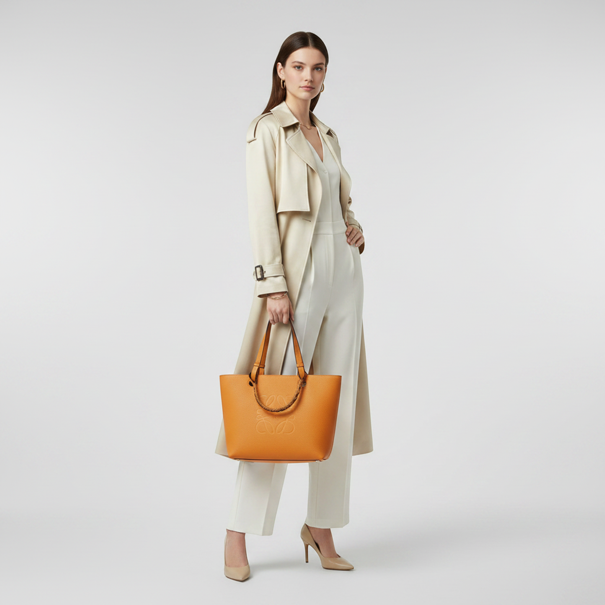 Loewe Anagram Tote · Saffron Calfskin