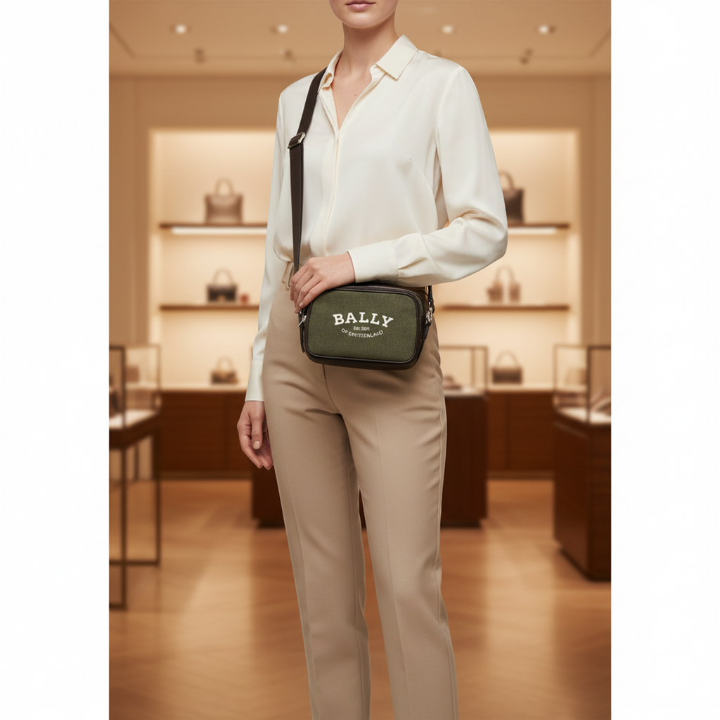 Bally · Canvas & Leather Shoulder Bag