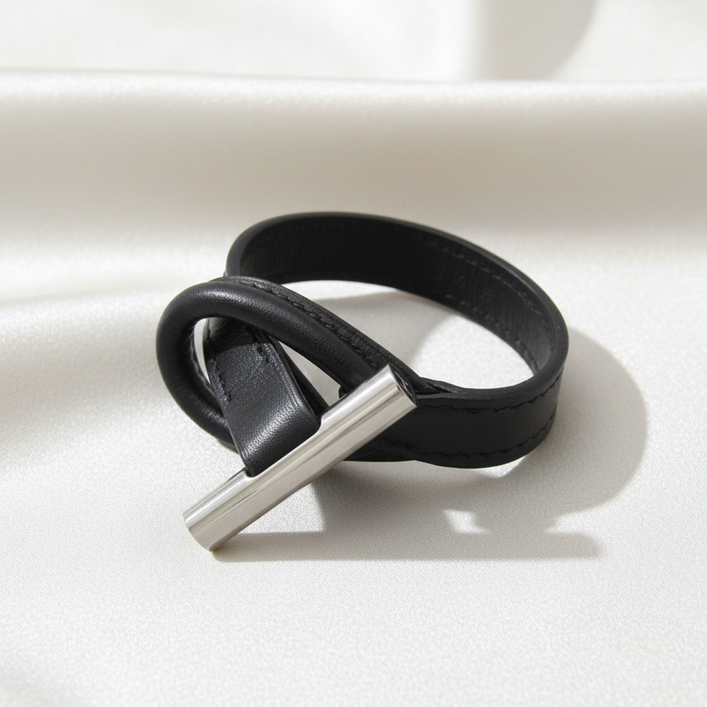 Hermès Leather & Metal Bangle