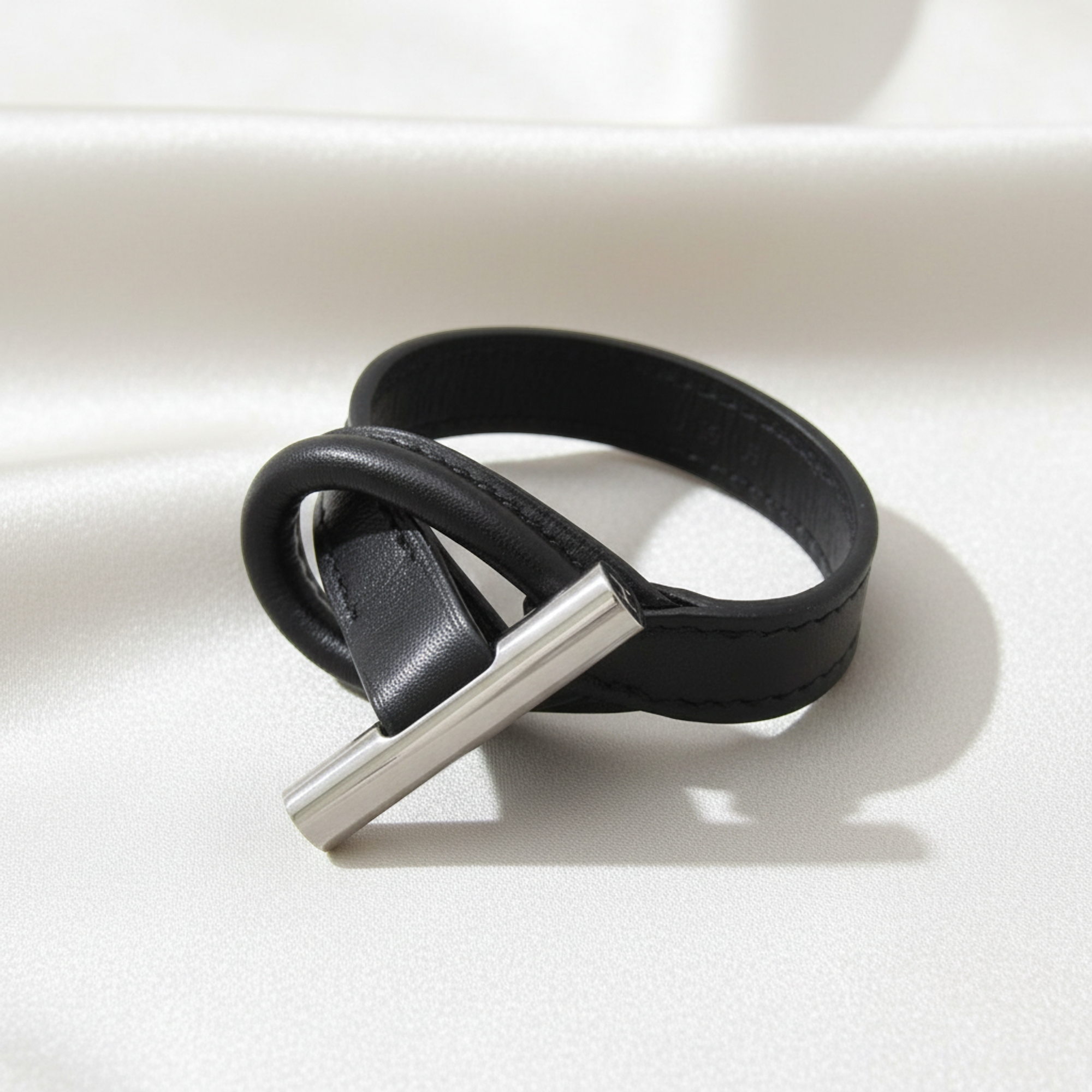 Hermès Leather & Metal Bangle