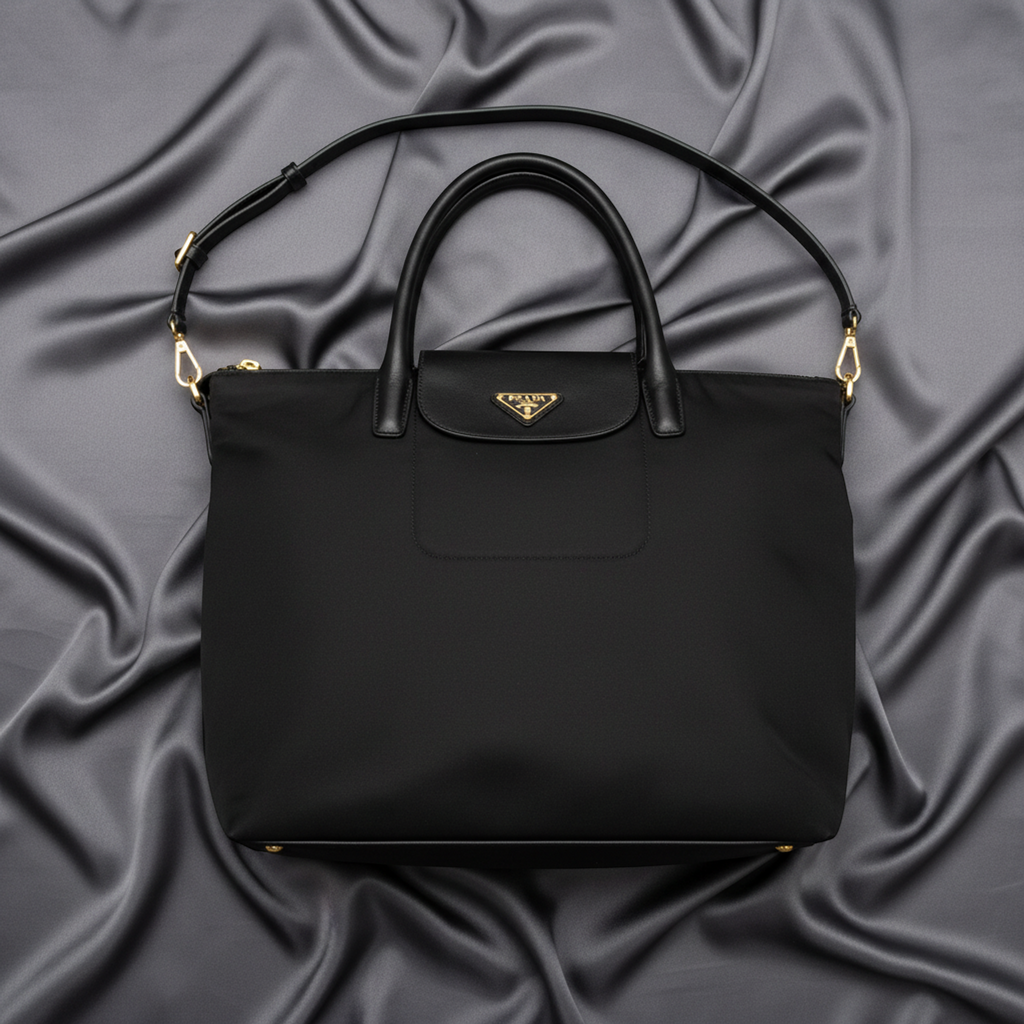 Prada · Nylon & Leather Tote