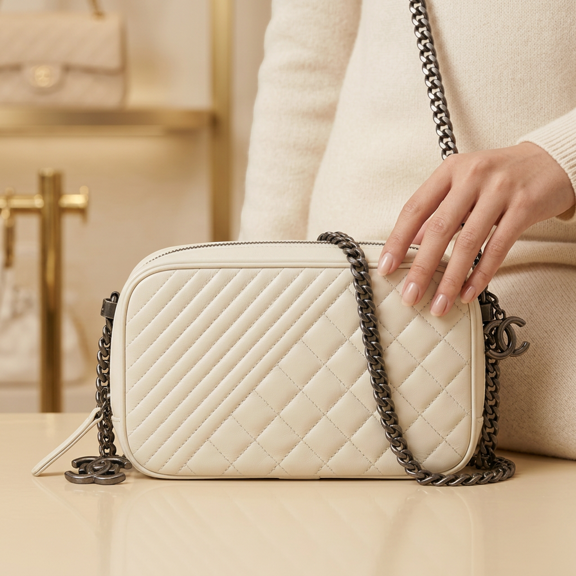 Chanel Boy Camera Bag · Lambskin