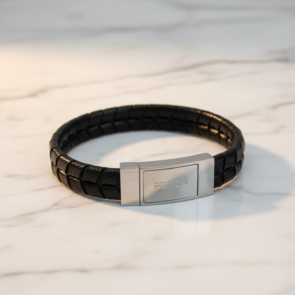 Prada Saffiano · Leather Bangle