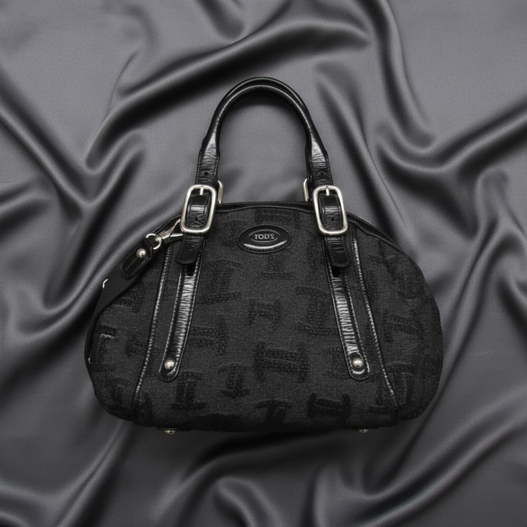 Tod's Small Boston · Canvas & Patent Leather