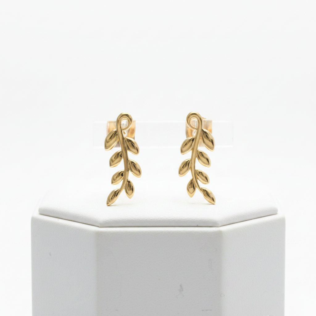Tiffany Olive Leaf · Rose Gold Studs