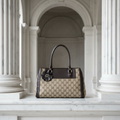 Gucci GG Canvas · Leather Handbag