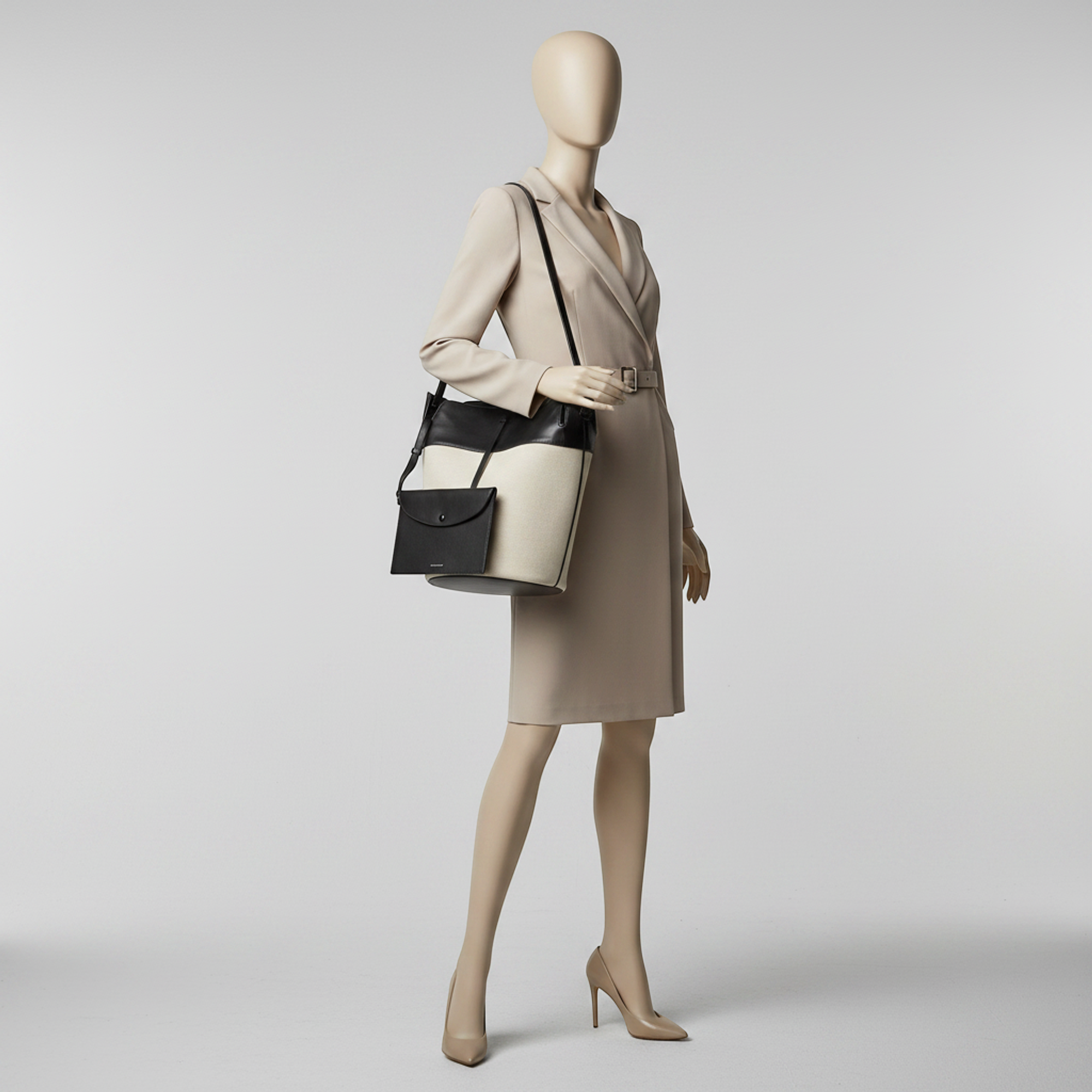 Burberry Large Bucket · Canvas & Leather