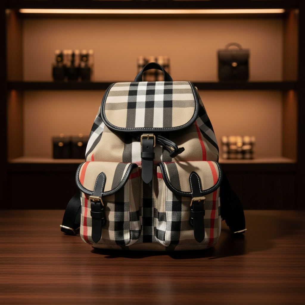 Burberry Enfild · Check Canvas & Leather
