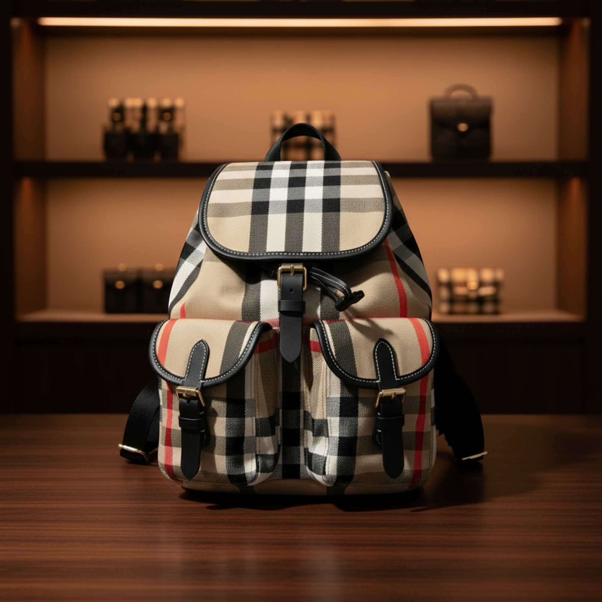 Burberry Enfild · Check Canvas & Leather