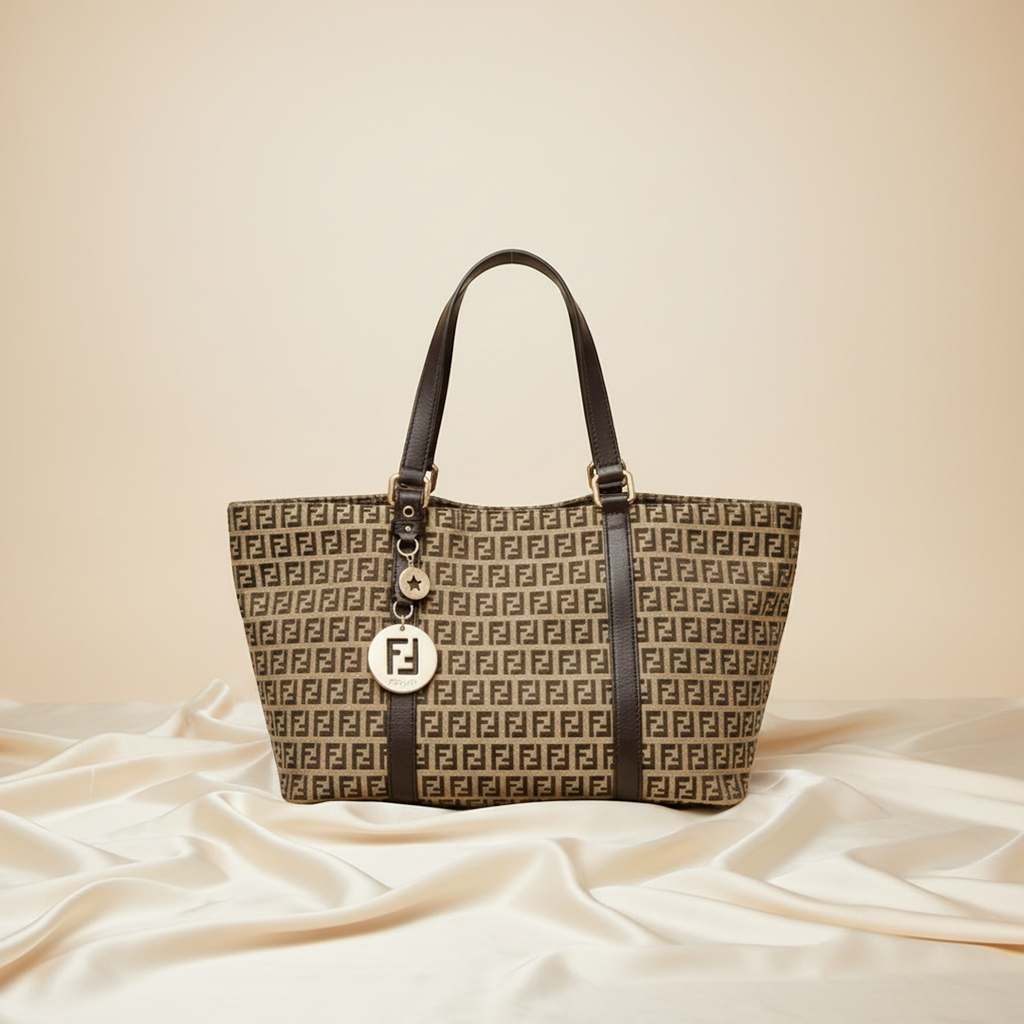 Fendi Zucchino · Canvas & Leather Tote