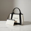 Balenciaga Navy Cabas S · Canvas & Leather