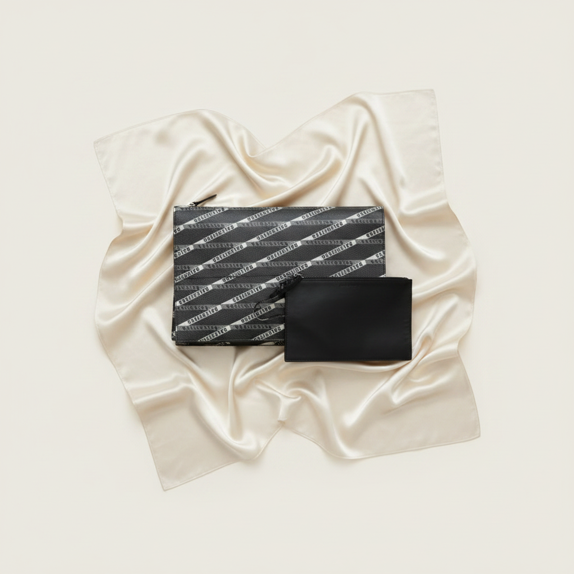 Balenciaga Logo Print · Leather Clutch