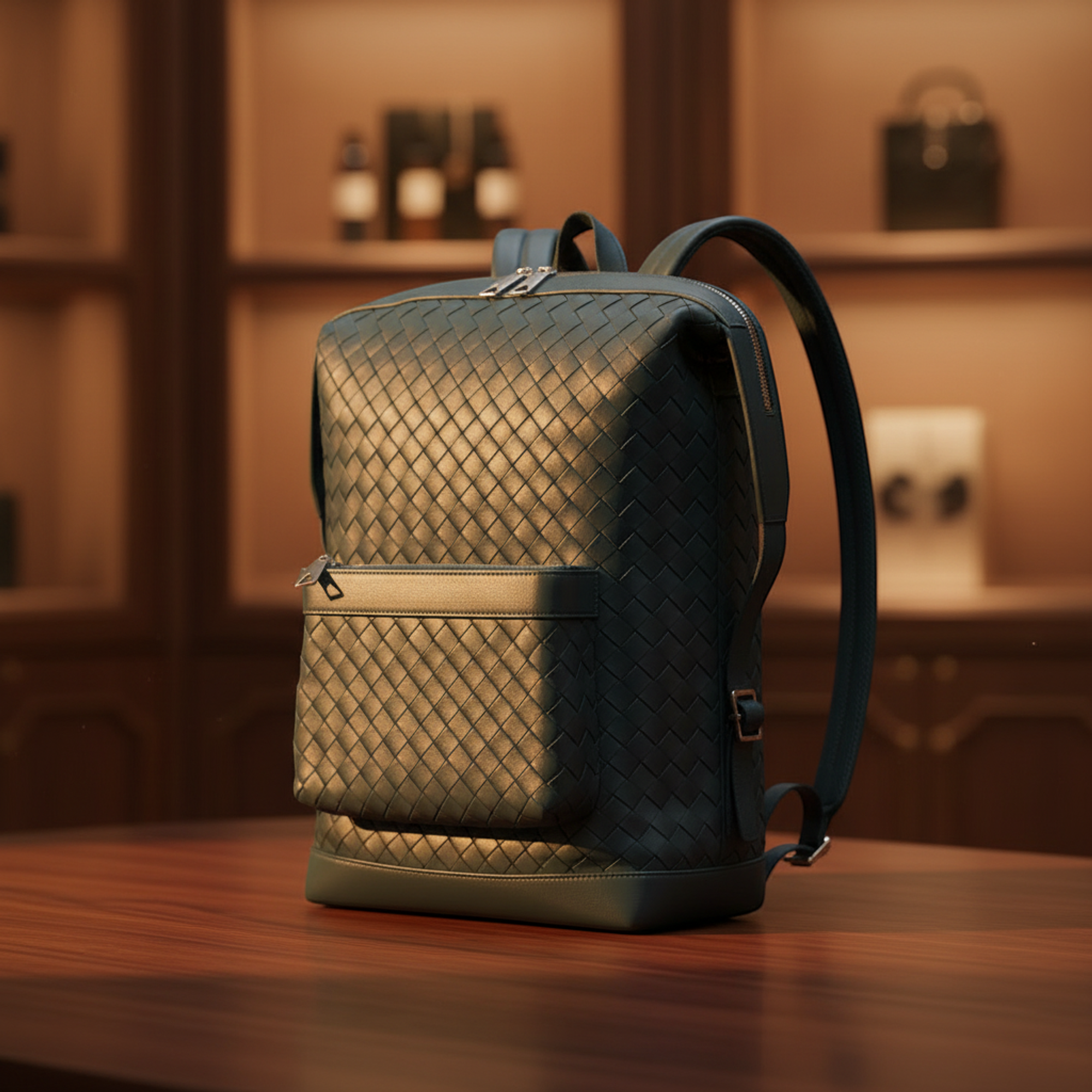 Bottega Veneta Intrecciato · Leather Backpack