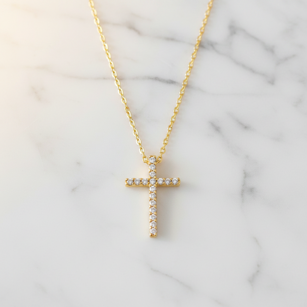 Star Jewelry Cross · 18K Yellow Gold · Diamond